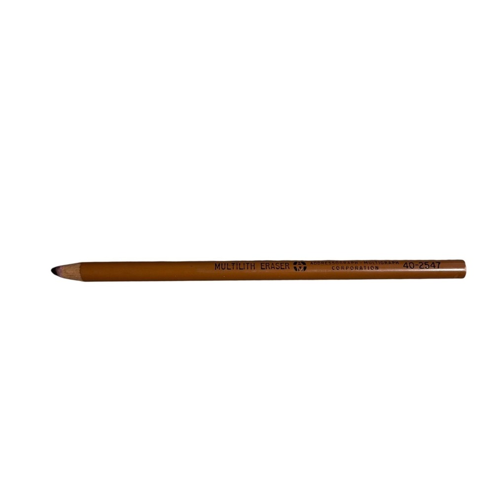 Vintage Multilith Eraser Pencil Addressograph-Multigraph Tan 7‎ Inch Office Work